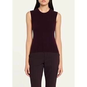 ALC Ian Sleeveless Cashmere Sweater Top Deep Plum S NEW QuietLuxury Minimalist